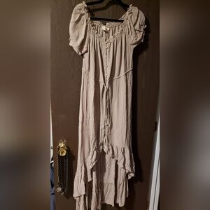 Ninexis Taupe High Low Women's Dress